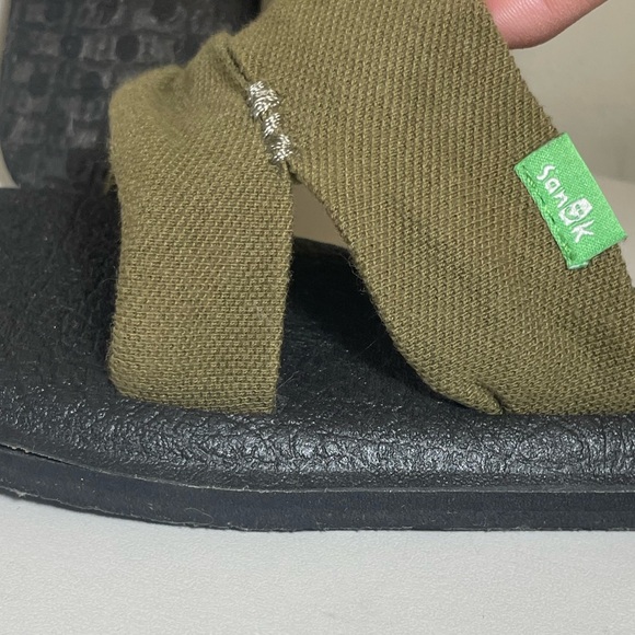 Sanuk Capri Olive & Black Cushion Sole Slide Sandals Women’s Size 8 EUC - Picture 7 of 10